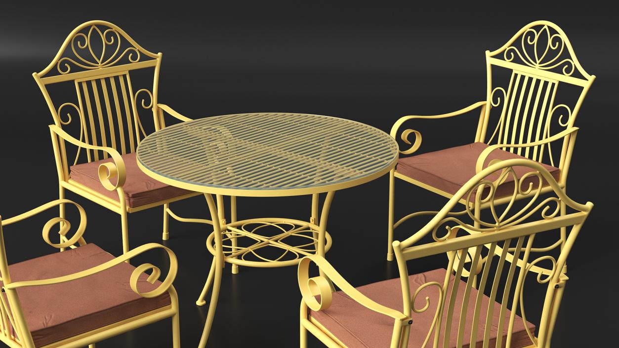 Yellow Iron Patio Furniture 3D