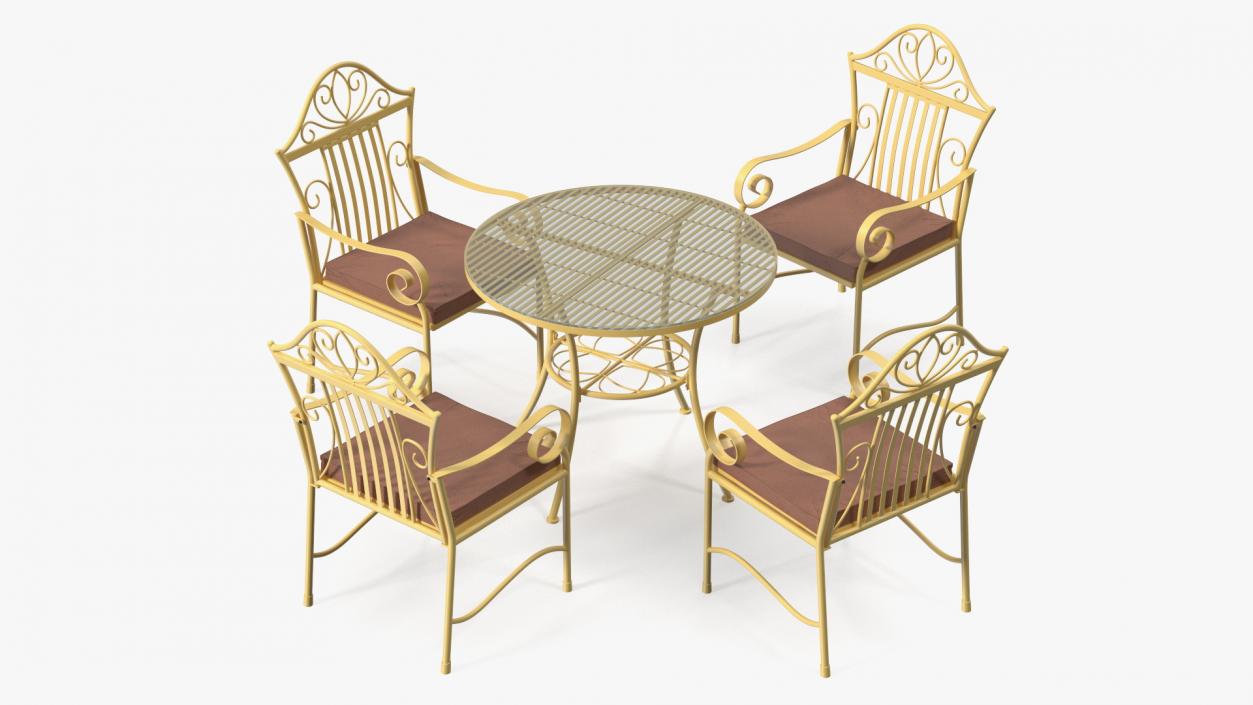 Yellow Iron Patio Furniture 3D