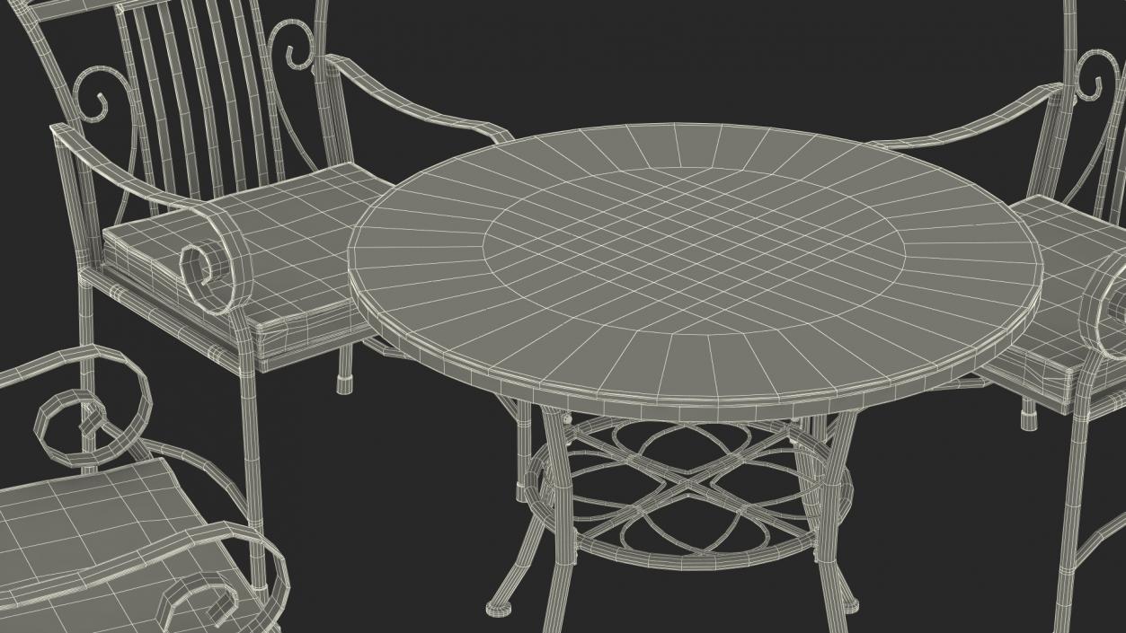 Yellow Iron Patio Furniture 3D