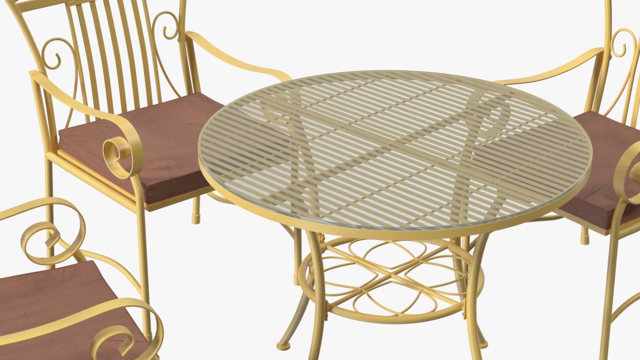 Yellow Iron Patio Furniture 3D