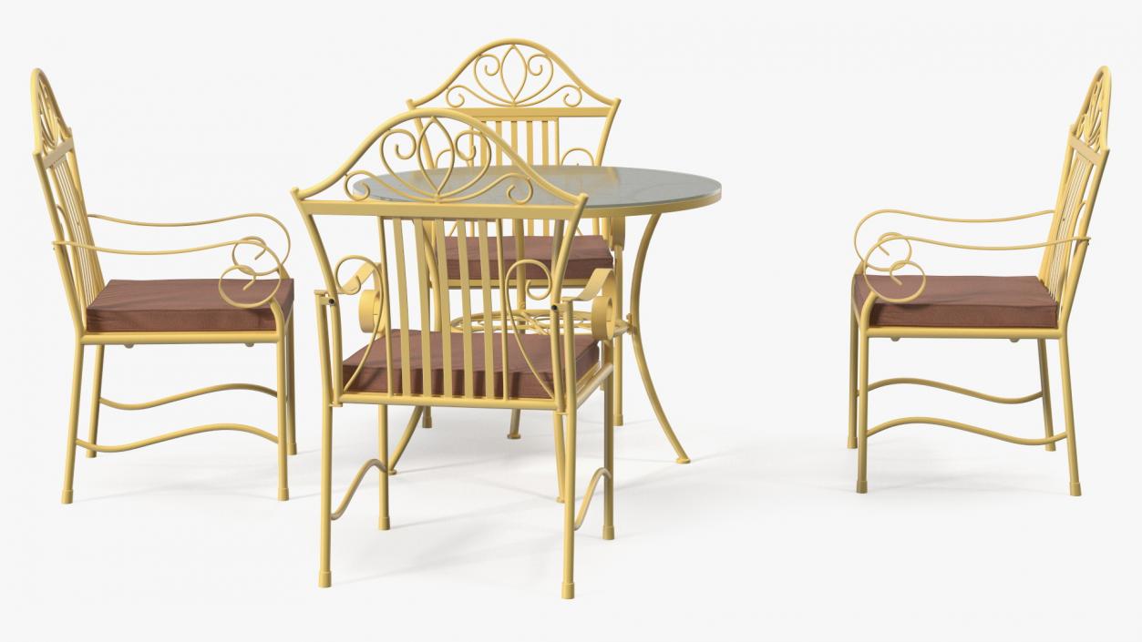 Yellow Iron Patio Furniture 3D