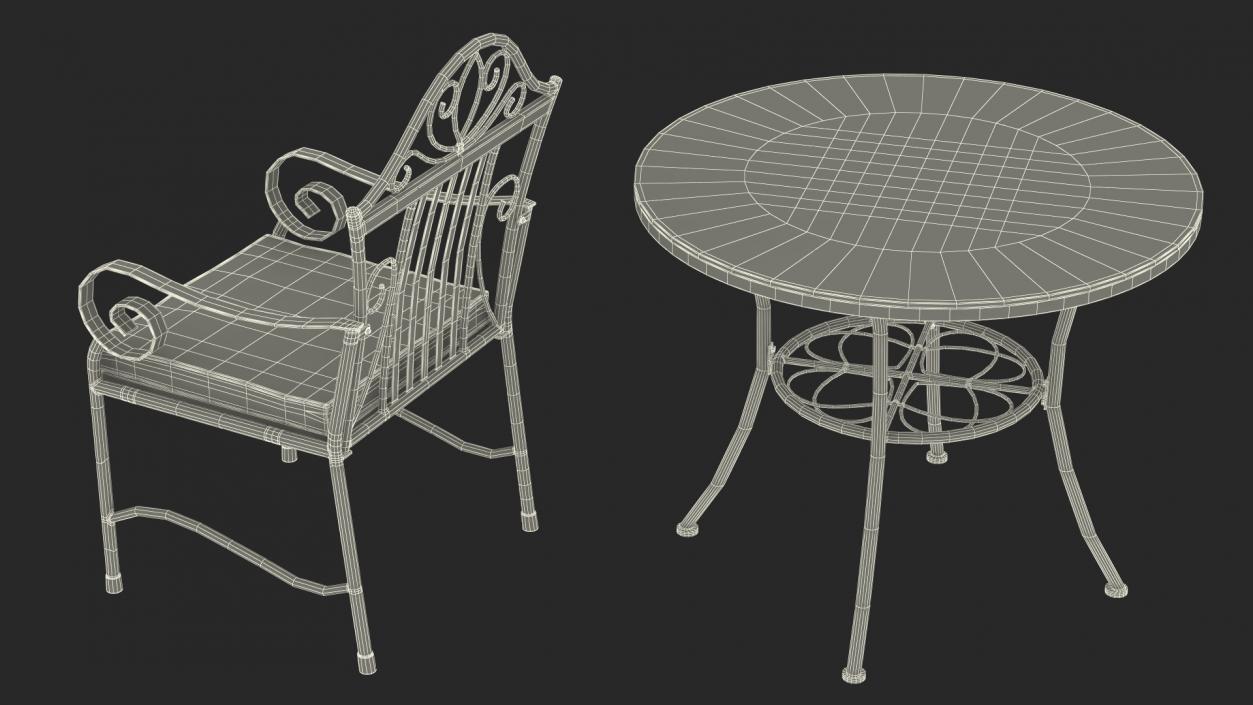 Yellow Iron Patio Furniture 3D