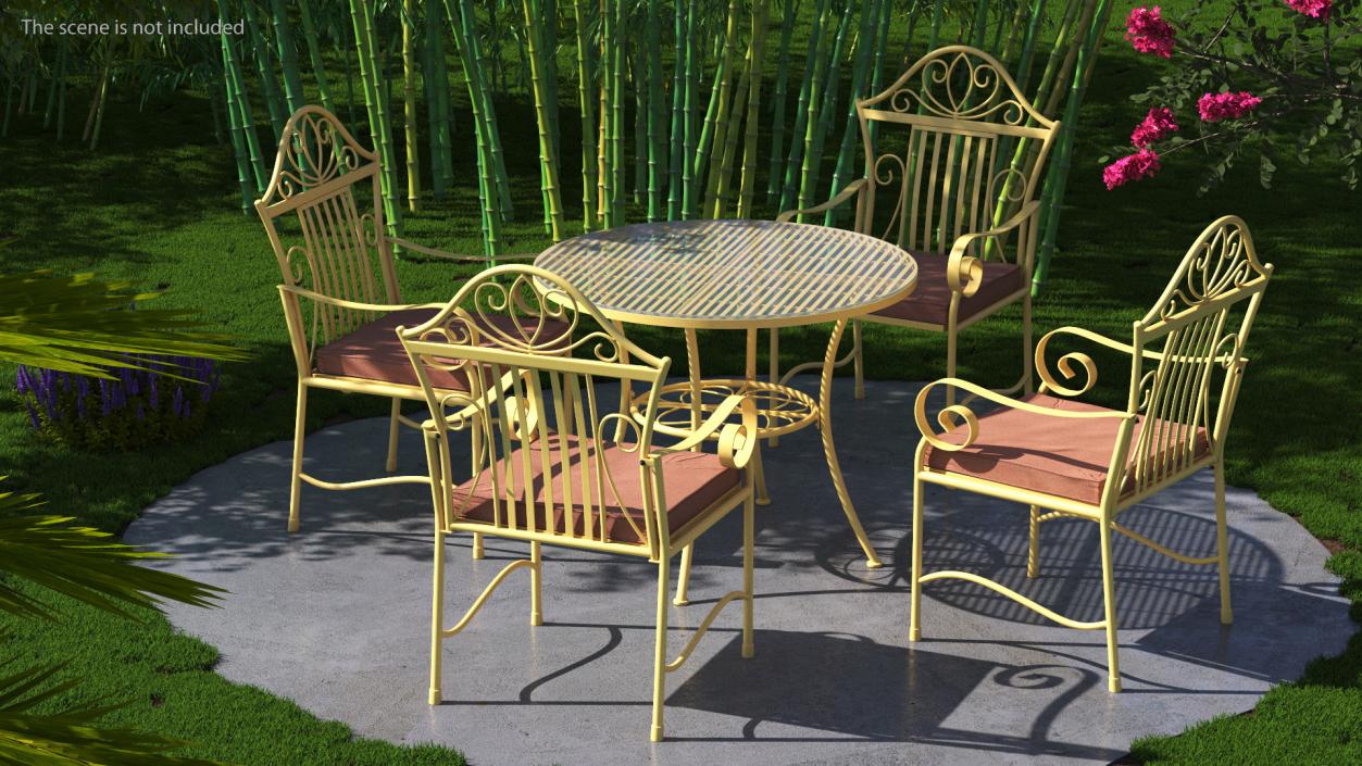 Yellow Iron Patio Furniture 3D