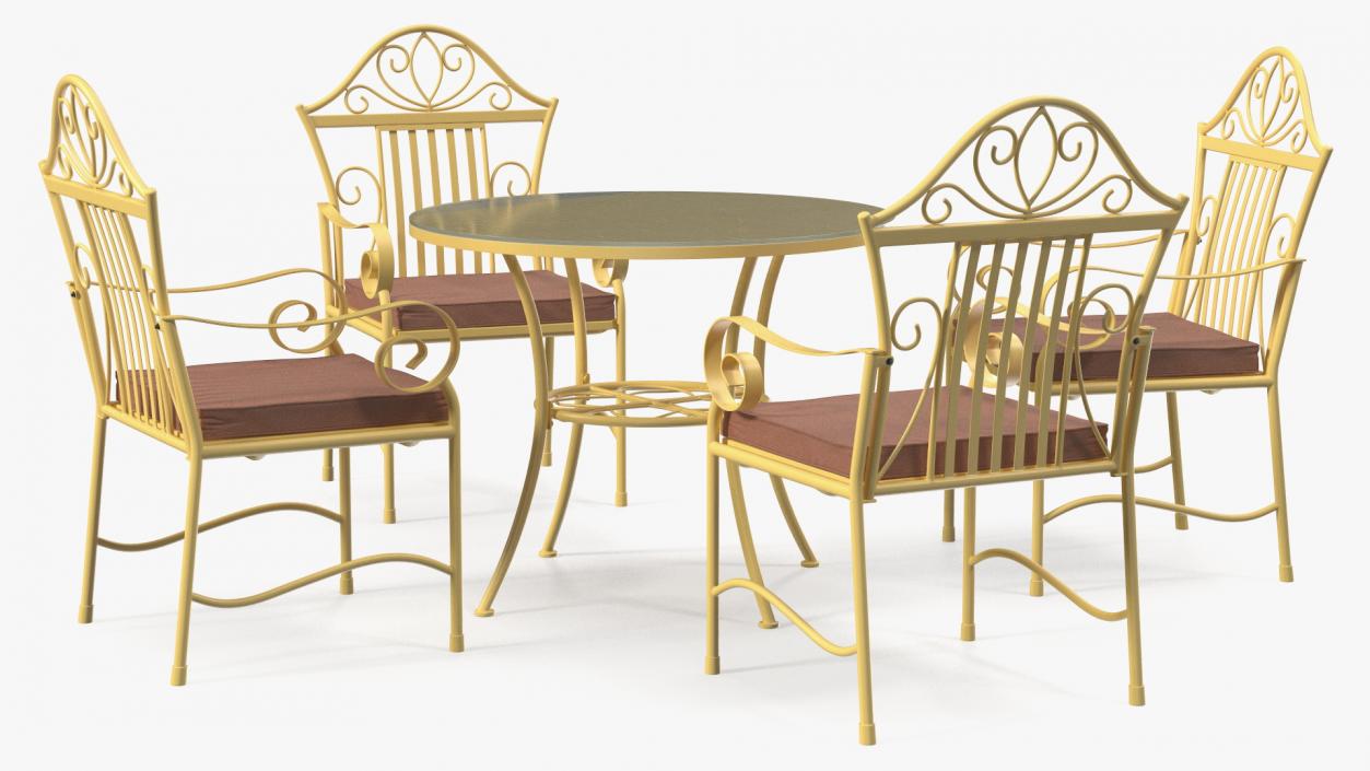 Yellow Iron Patio Furniture 3D