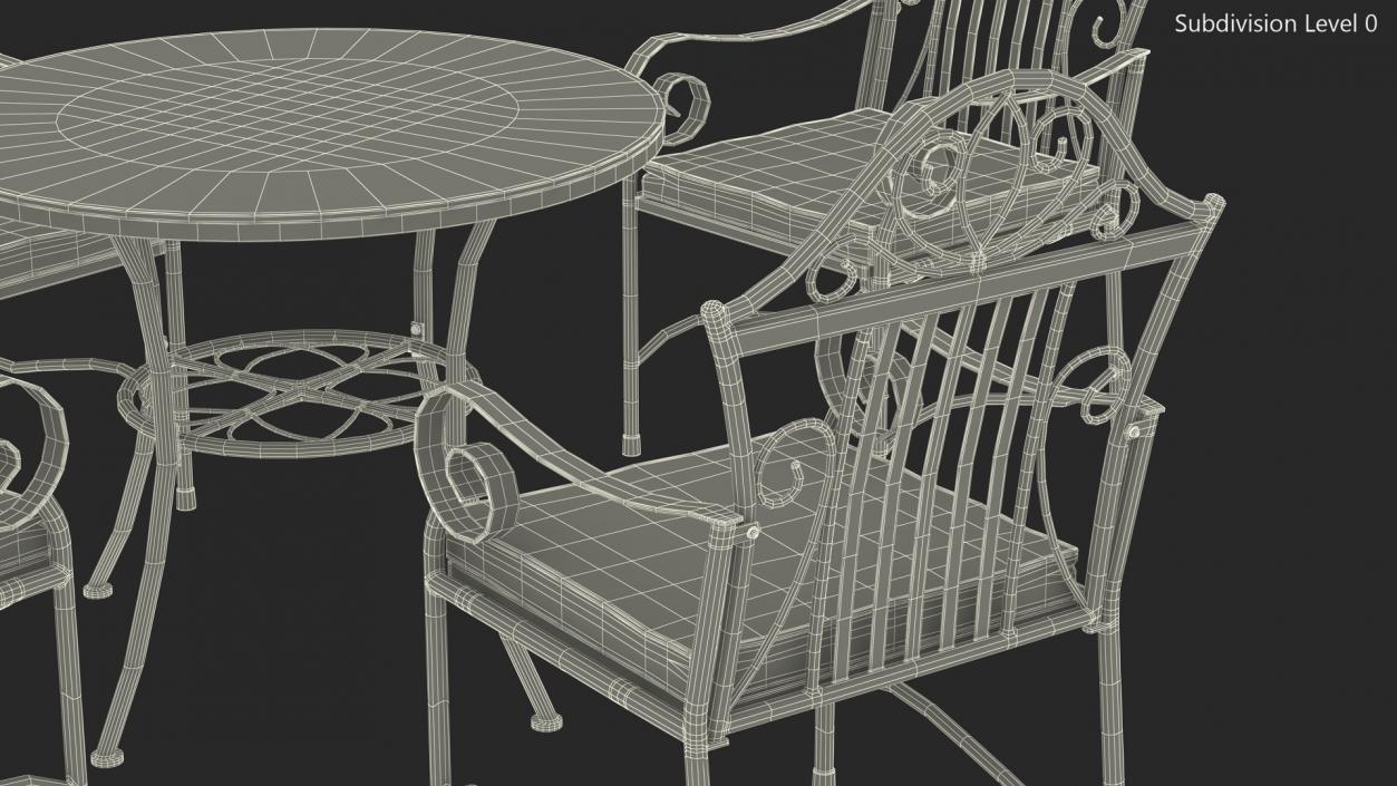 Yellow Iron Patio Furniture 3D