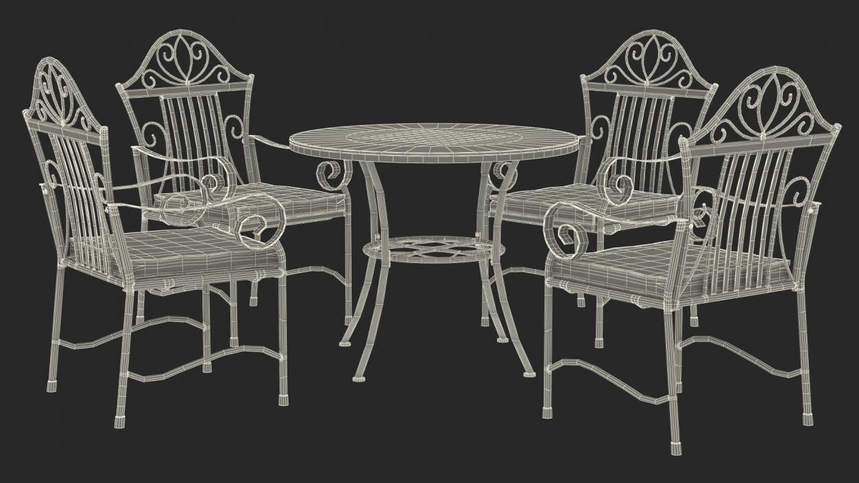 Yellow Iron Patio Furniture 3D