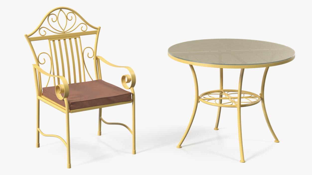 Yellow Iron Patio Furniture 3D