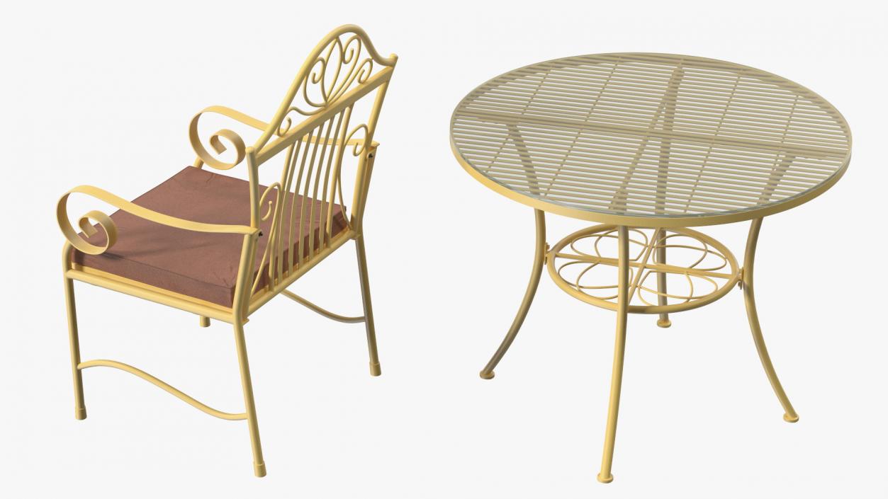 Yellow Iron Patio Furniture 3D