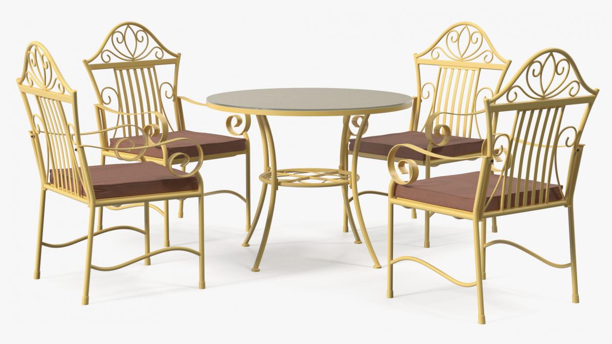 Yellow Iron Patio Furniture 3D