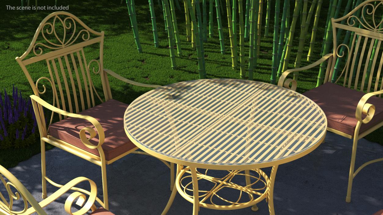 Yellow Iron Patio Furniture 3D