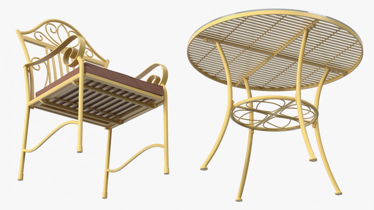 Yellow Iron Patio Furniture 3D