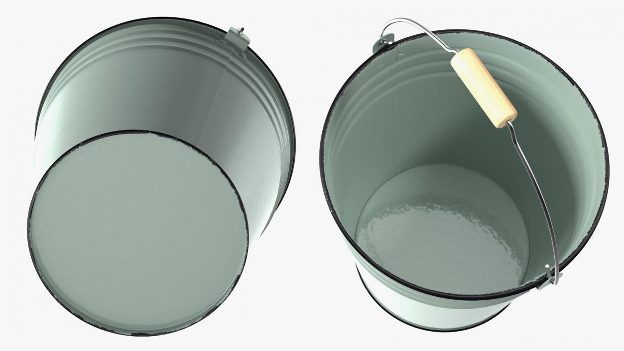 3D Blue Enamel Bucket 5L