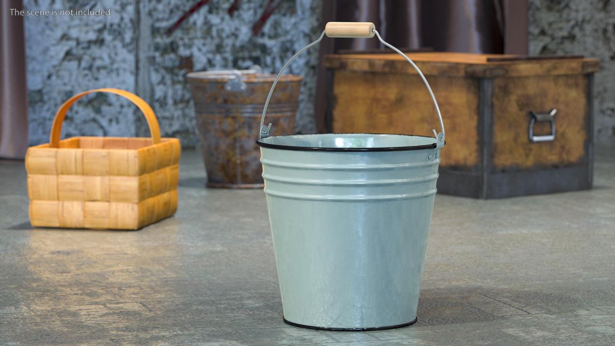 3D Blue Enamel Bucket 5L