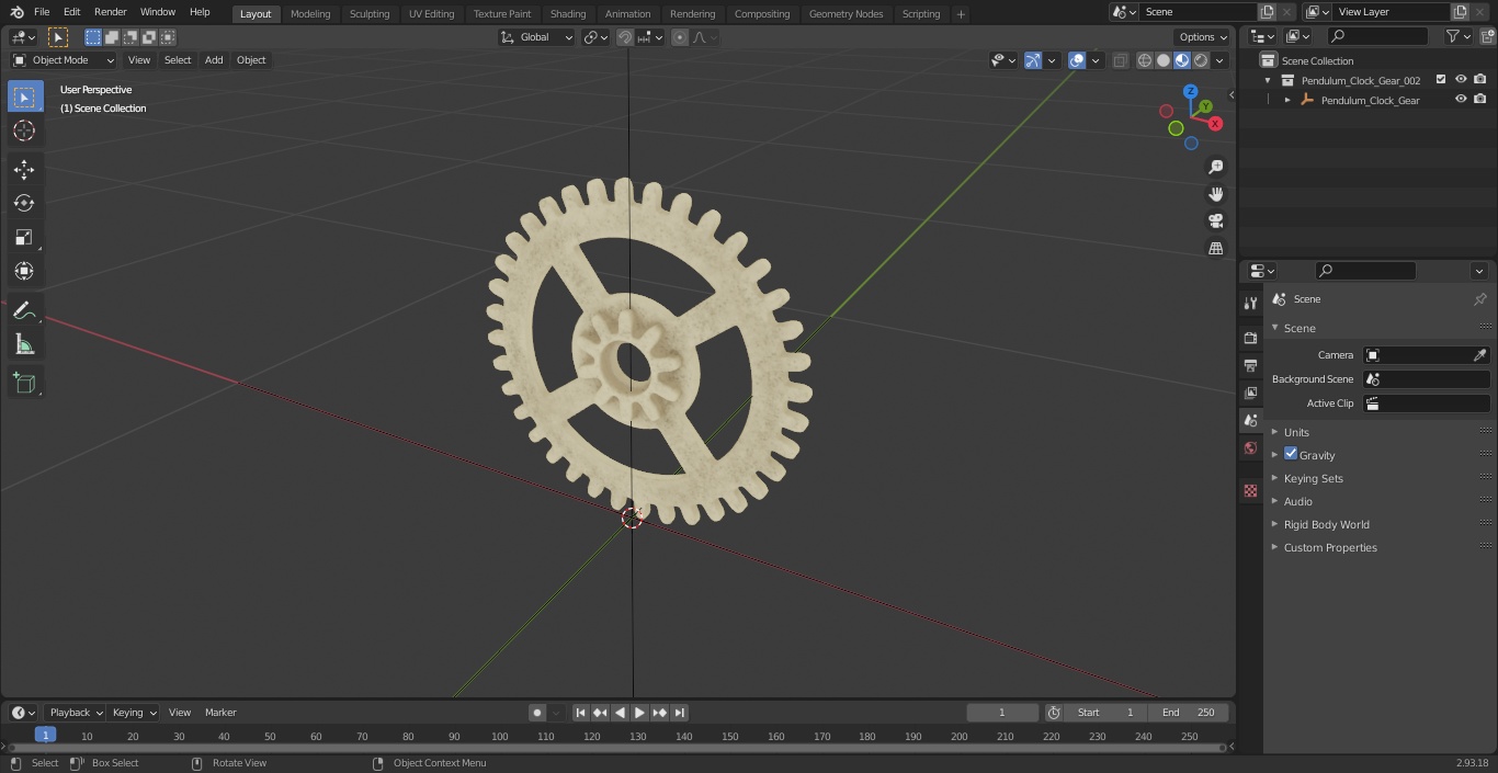 Pendulum Clock Gear 3D model