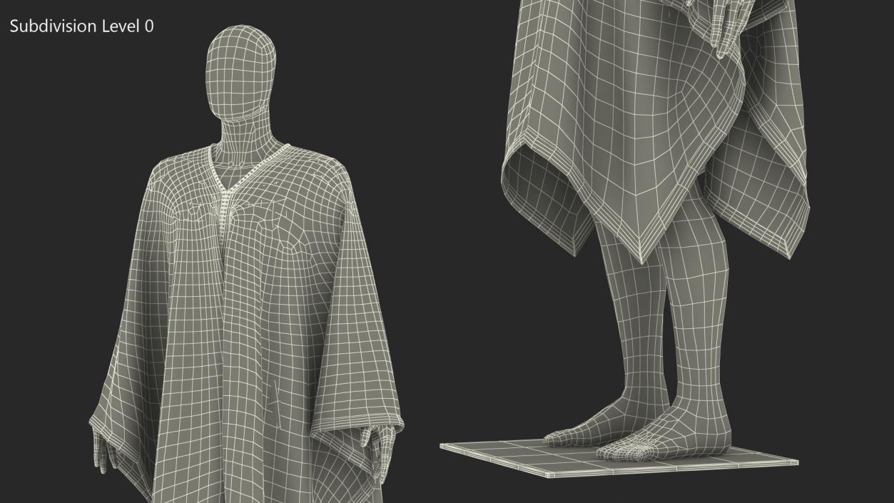 3D model Black Poncho on Mannequin