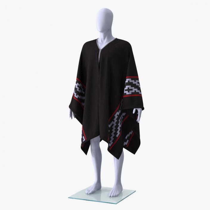 3D model Black Poncho on Mannequin