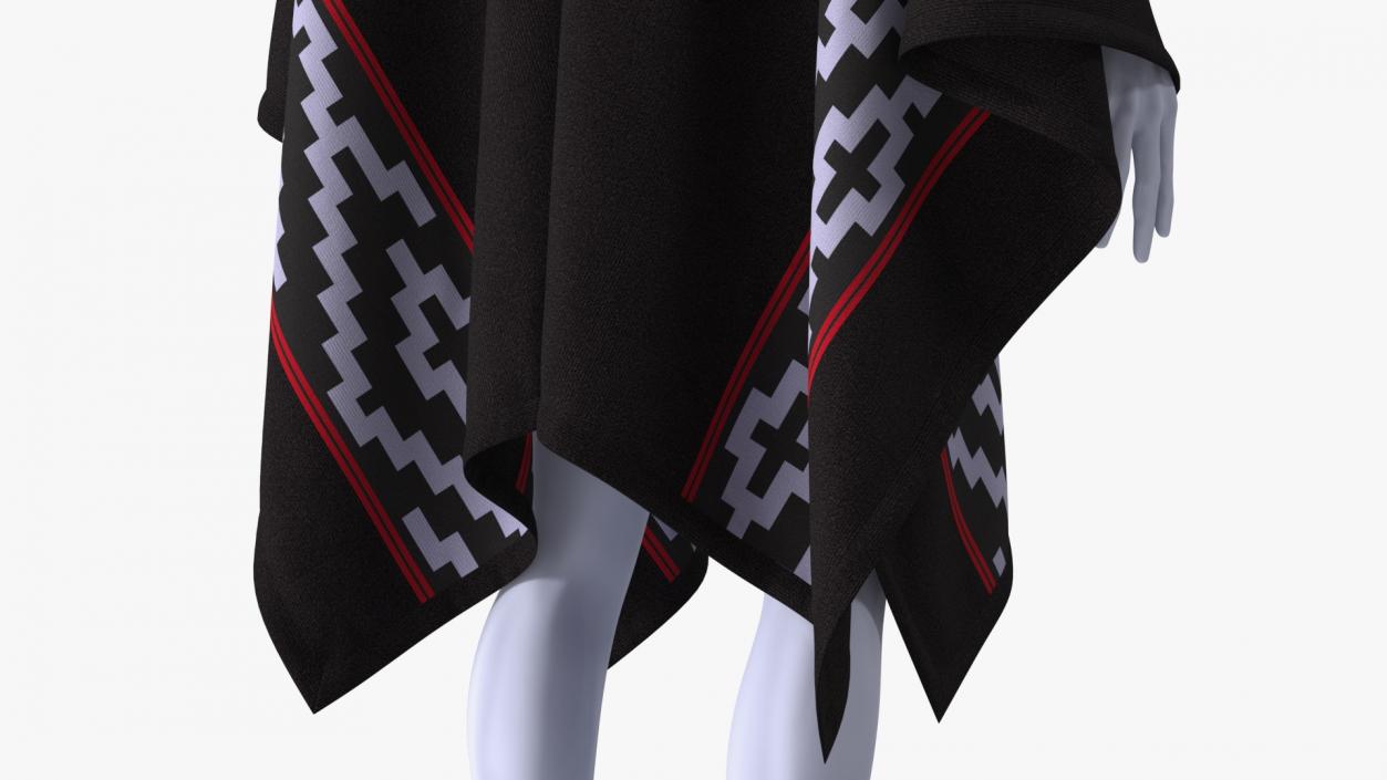 3D model Black Poncho on Mannequin