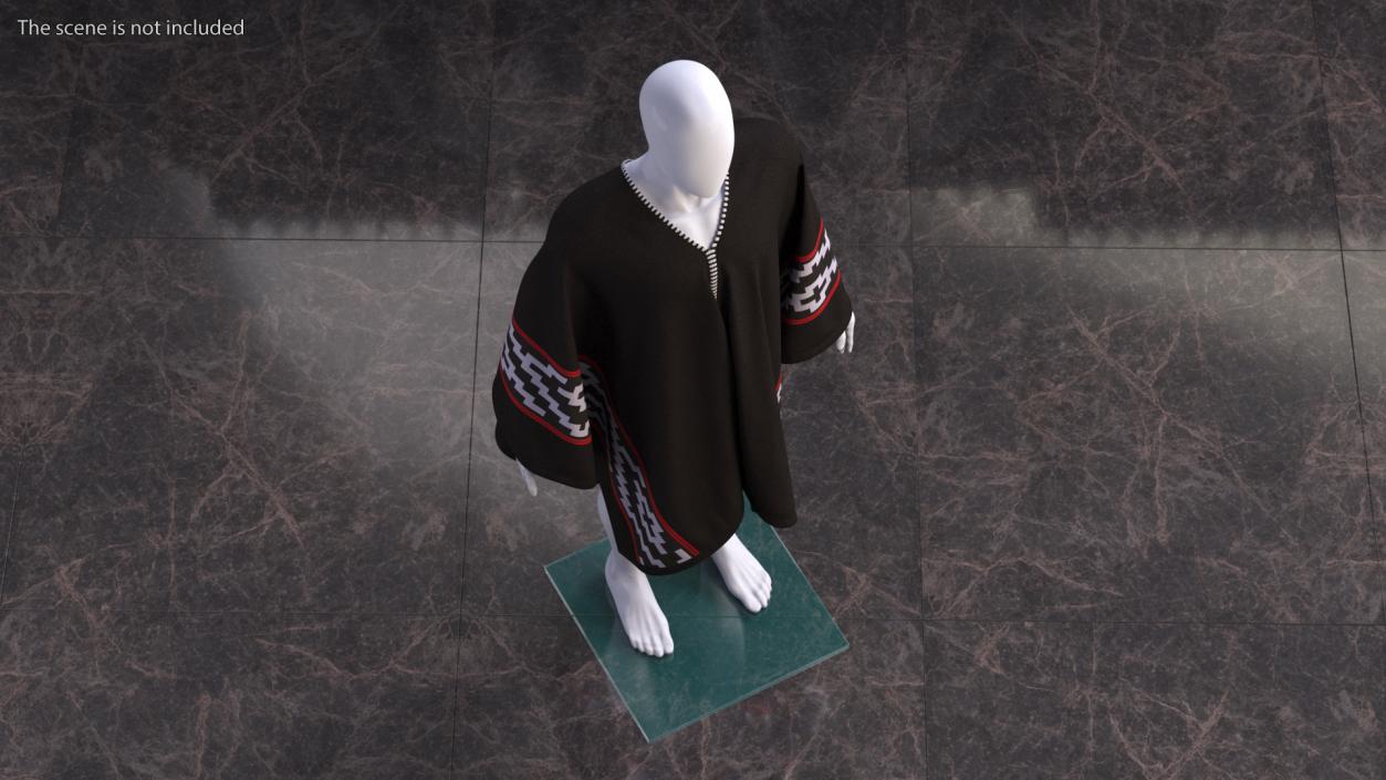 3D model Black Poncho on Mannequin