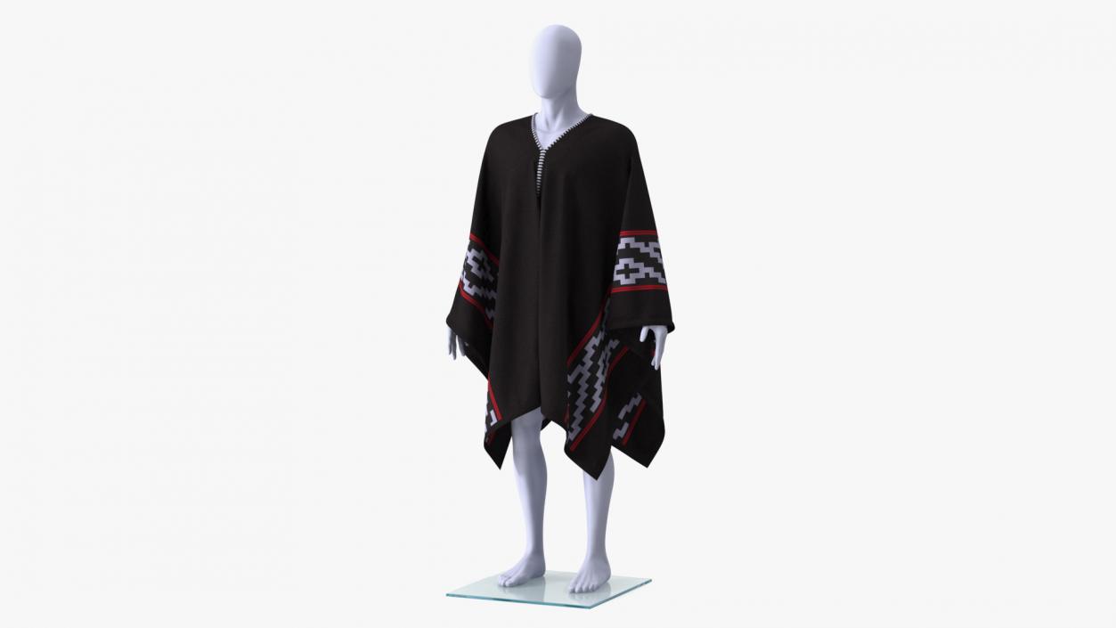 3D model Black Poncho on Mannequin