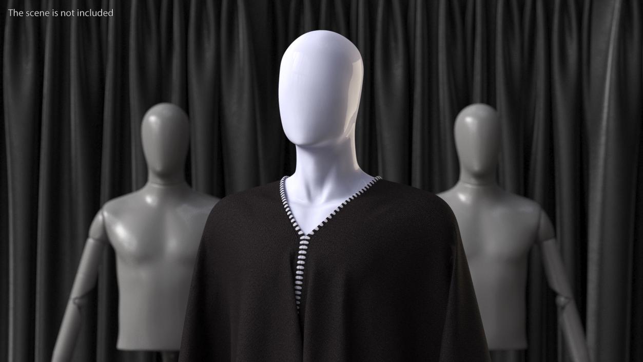 3D model Black Poncho on Mannequin