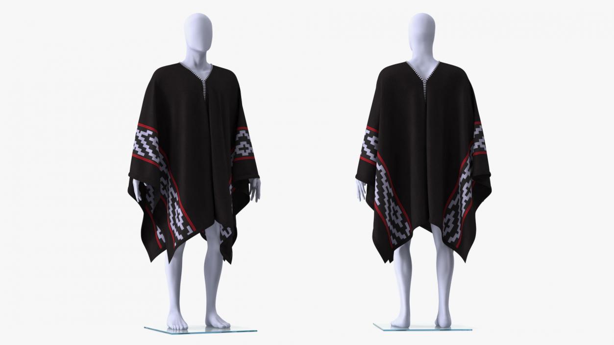 3D model Black Poncho on Mannequin