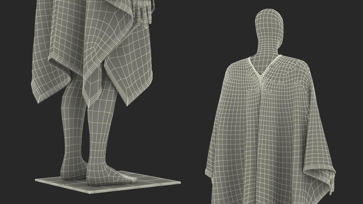 3D model Black Poncho on Mannequin