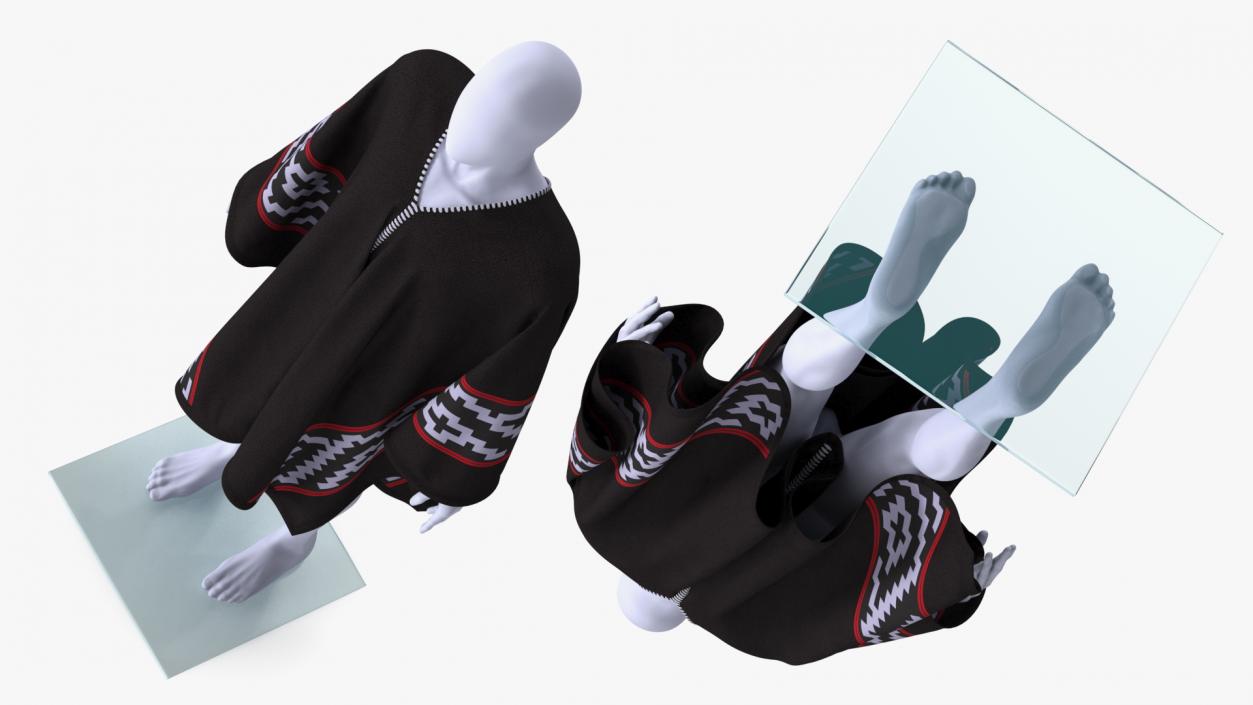 3D model Black Poncho on Mannequin