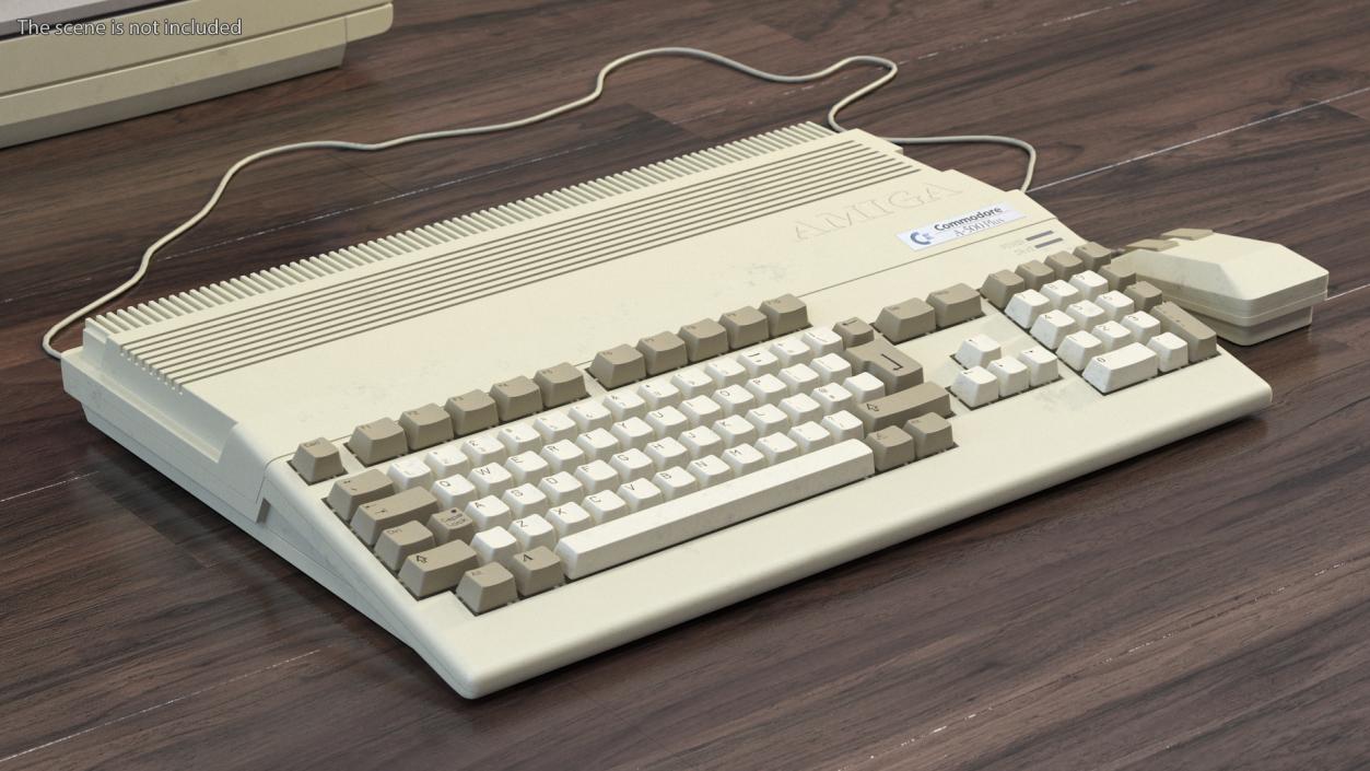 3D Amiga 500 Home Computer Old Keyboard