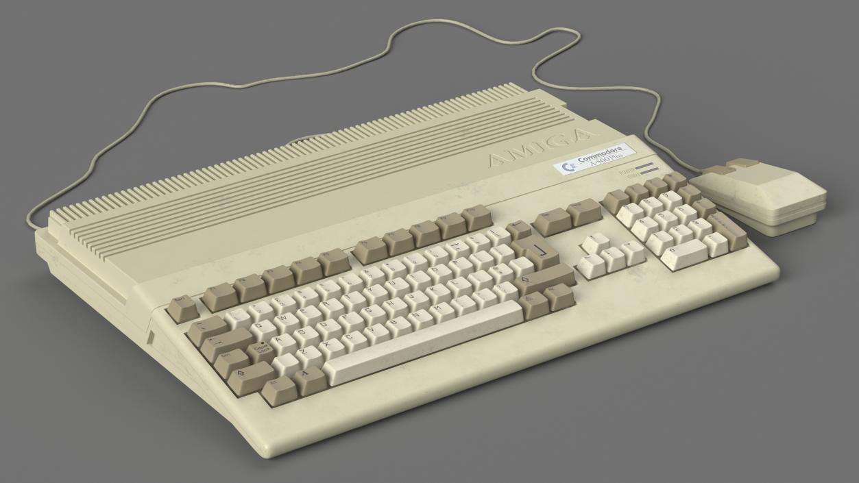 3D Amiga 500 Home Computer Old Keyboard