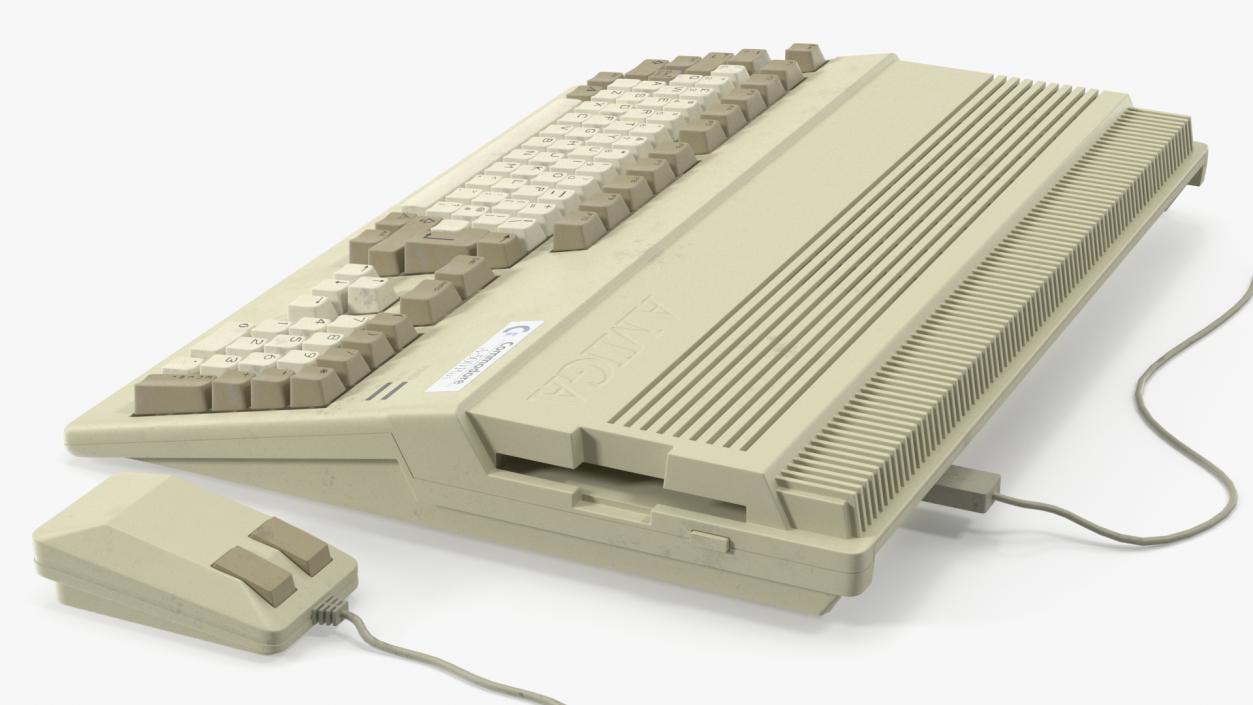 3D Amiga 500 Home Computer Old Keyboard