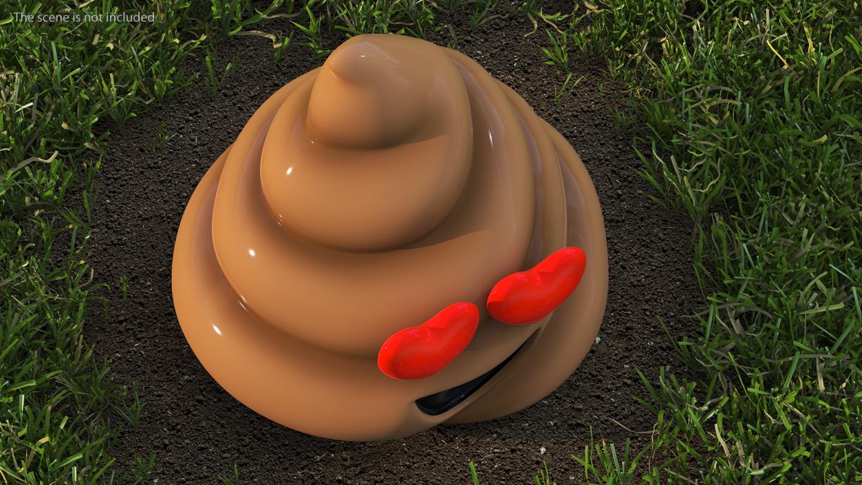 3D Poop Emoji Heart Eyes