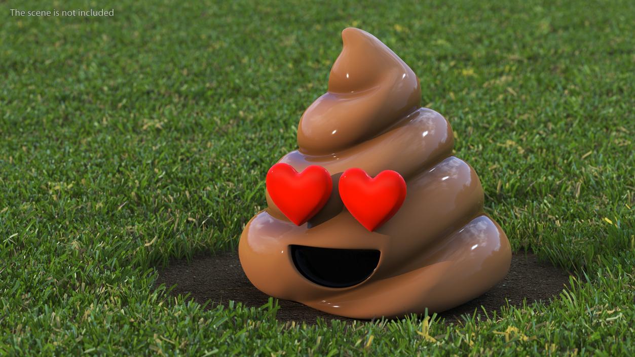 3D Poop Emoji Heart Eyes