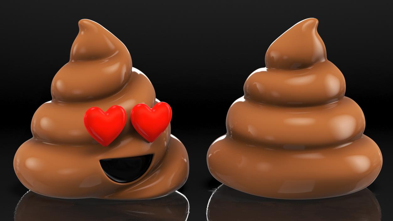 3D Poop Emoji Heart Eyes