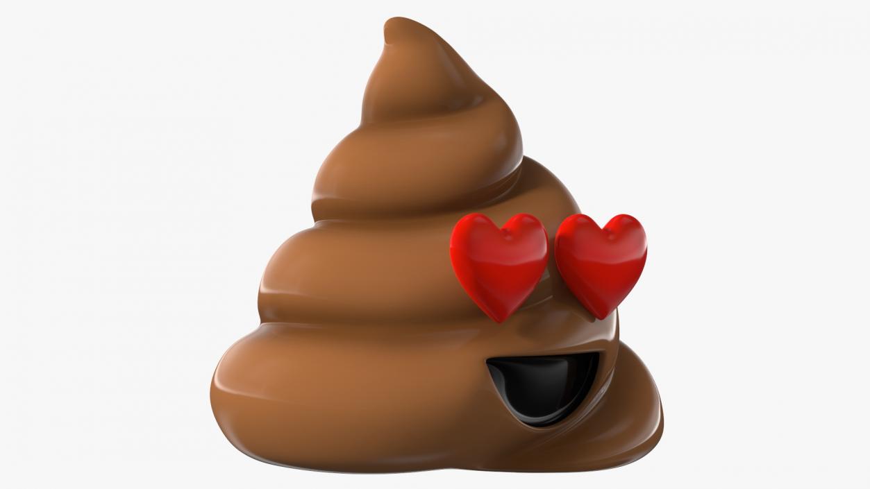 3D Poop Emoji Heart Eyes