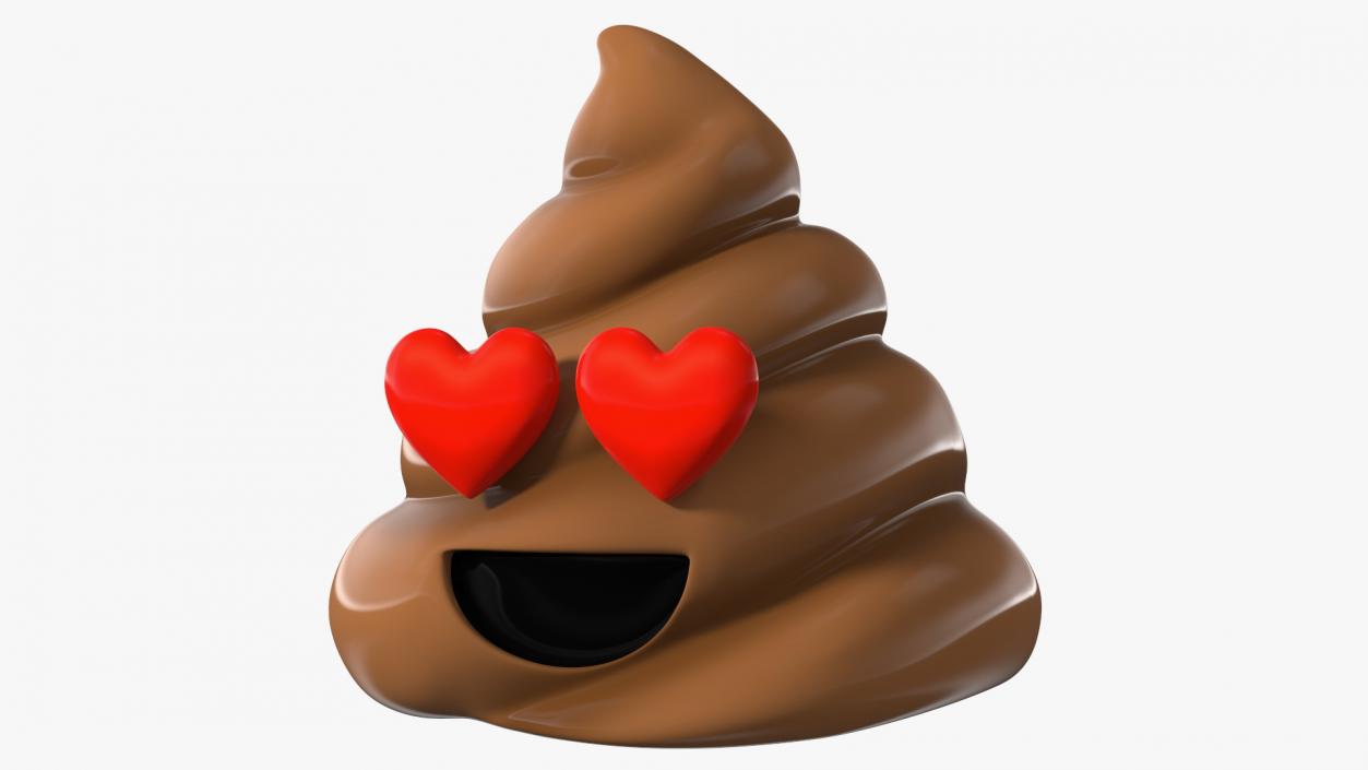 3D Poop Emoji Heart Eyes