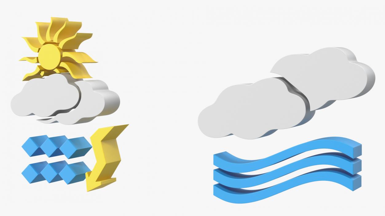 3D Meteorology Symbols Set model