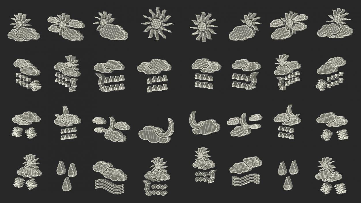 3D Meteorology Symbols Set model