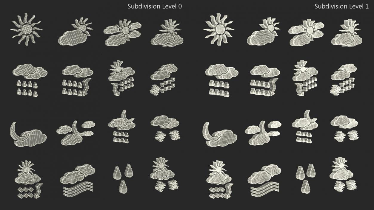 3D Meteorology Symbols Set model