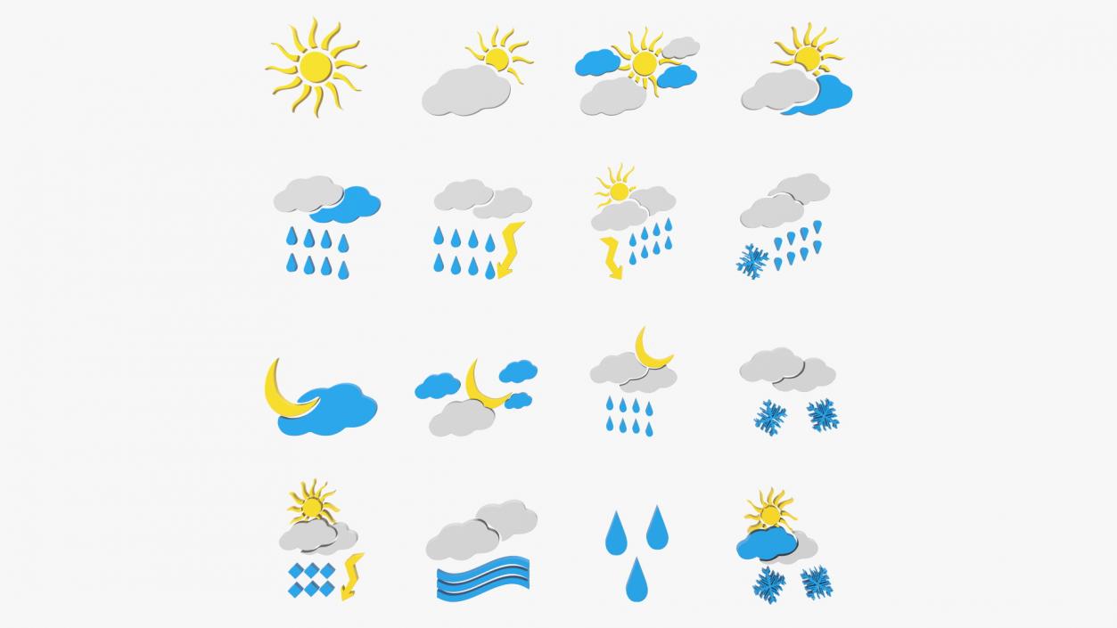 3D Meteorology Symbols Set model