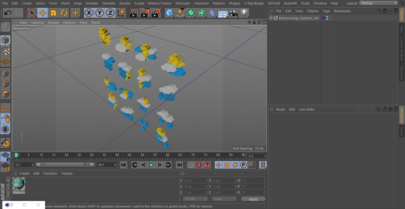 3D Meteorology Symbols Set model