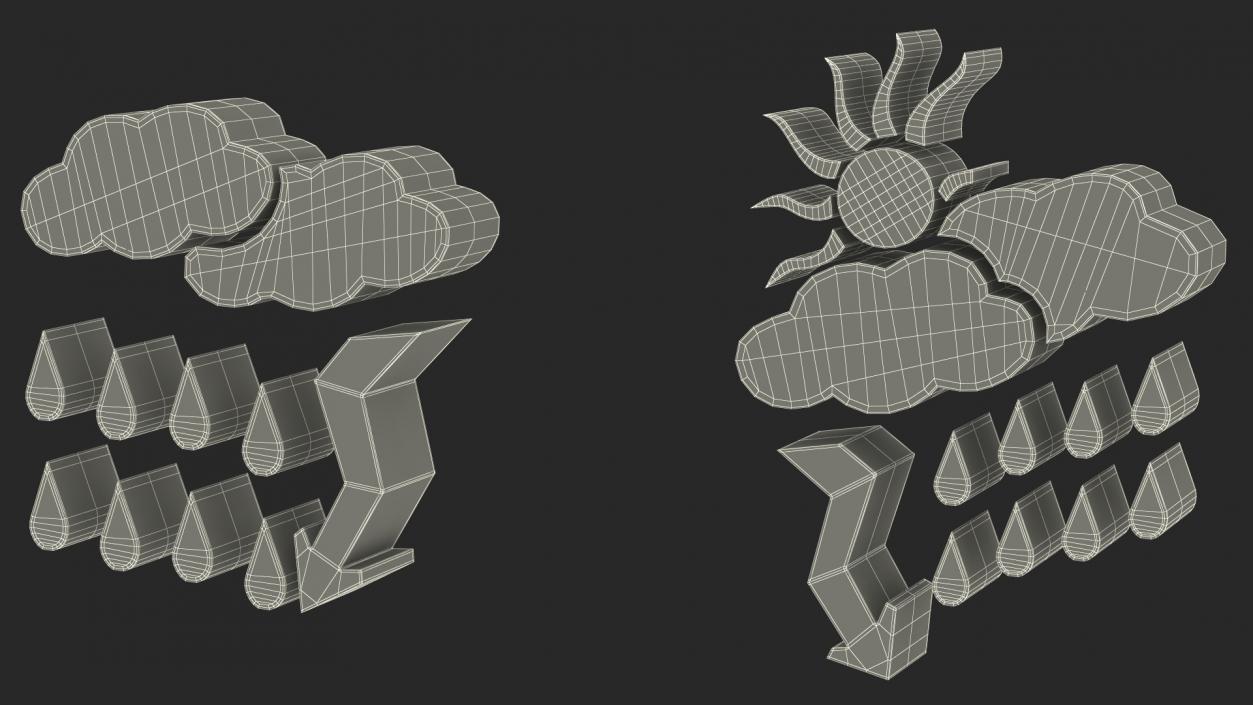 3D Meteorology Symbols Set model