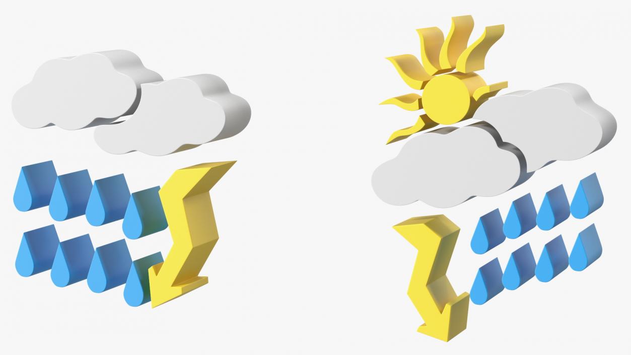 3D Meteorology Symbols Set model