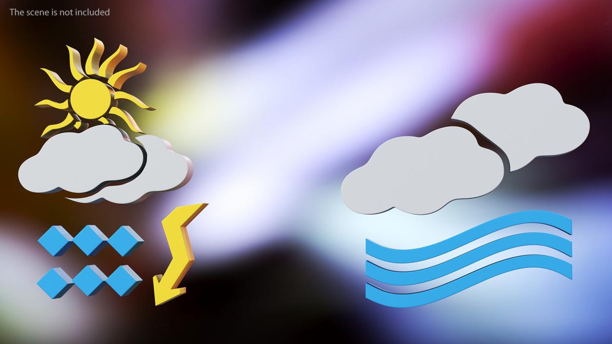 3D Meteorology Symbols Set model