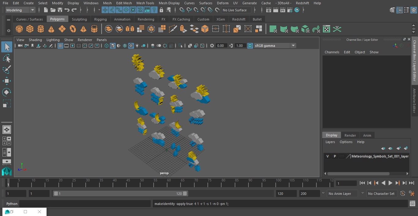 3D Meteorology Symbols Set model