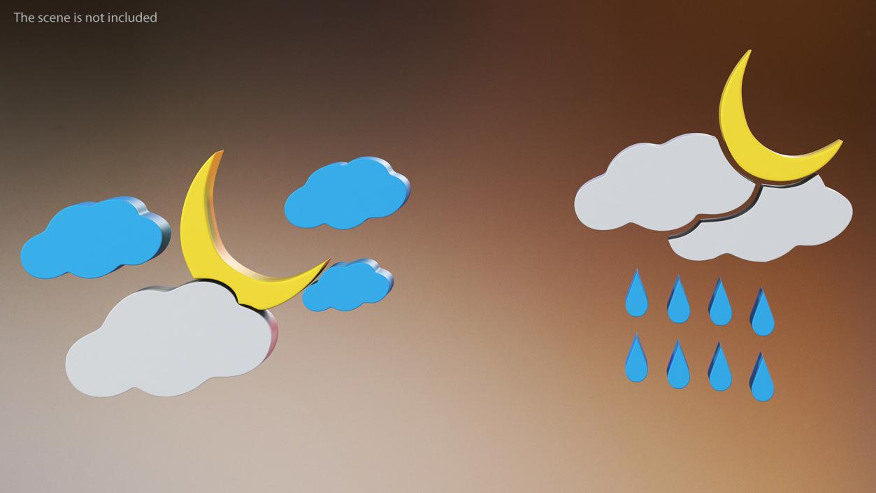 3D Meteorology Symbols Set model