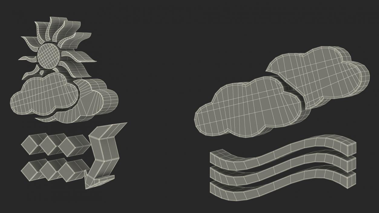 3D Meteorology Symbols Set model