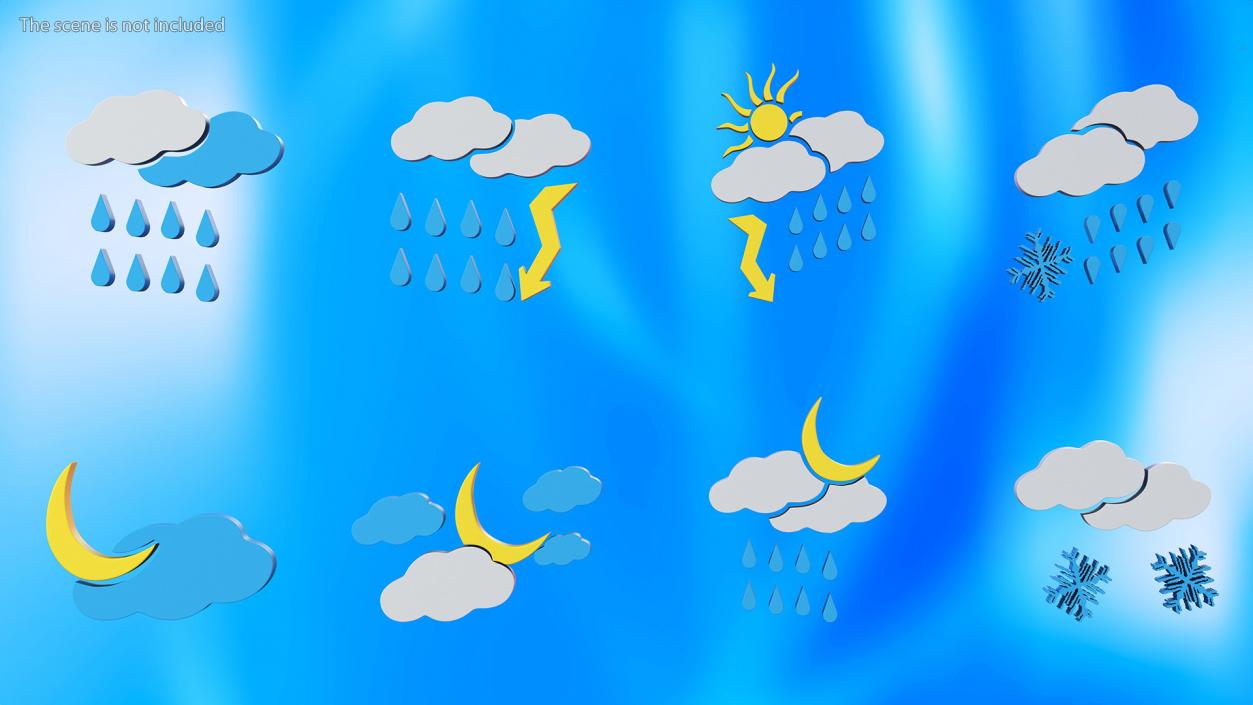 3D Meteorology Symbols Set model