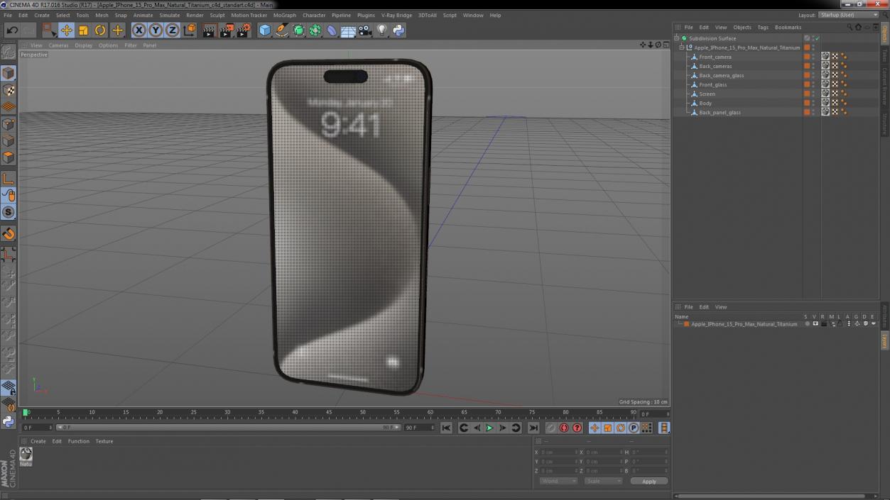 3D model Apple IPhone 15 Pro Max Natural Titanium