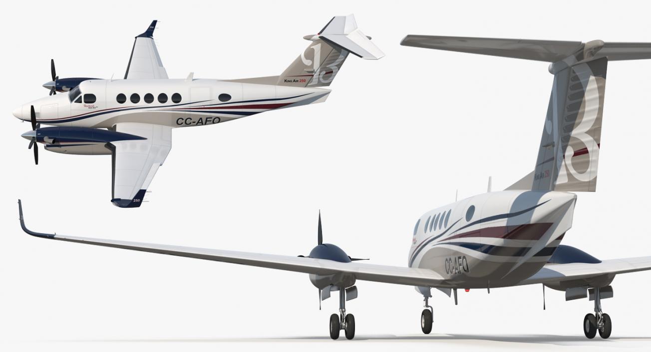 Civil Utility Aircraft Beechcraft Super King Air 250EP 3D model