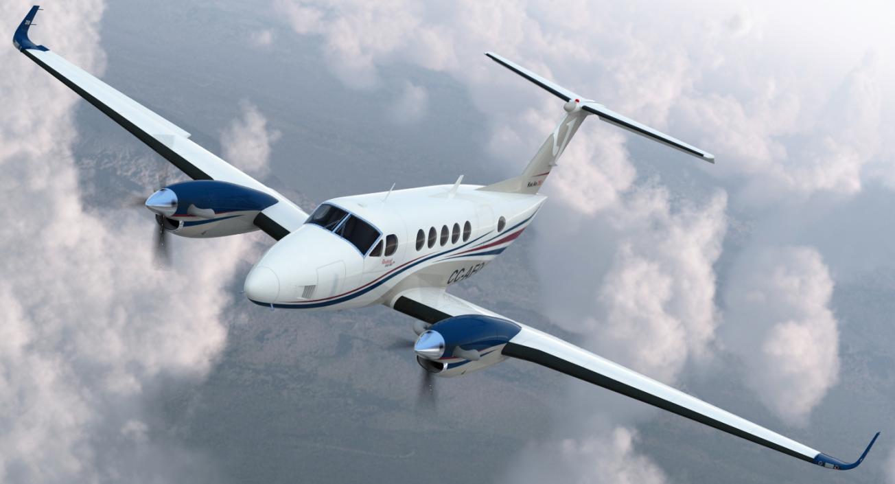 Civil Utility Aircraft Beechcraft Super King Air 250EP 3D model